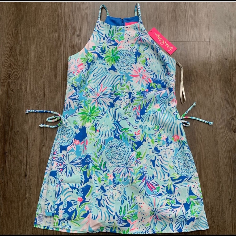 NWT LILLY PULITZER PEARL ROMPER COASTAL BLUE LION - Picture 11 of 12